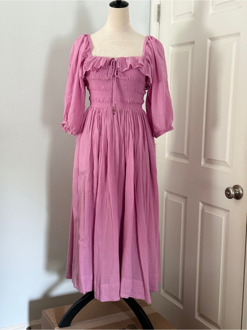 Free People Pink Oasis Midi Dress sz XS VGUC